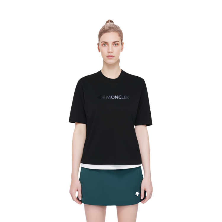 (Women) Moncler  Black Pullover T-Shirt with Solid Color Letter Print. I20938C0000389A17999 圖 3