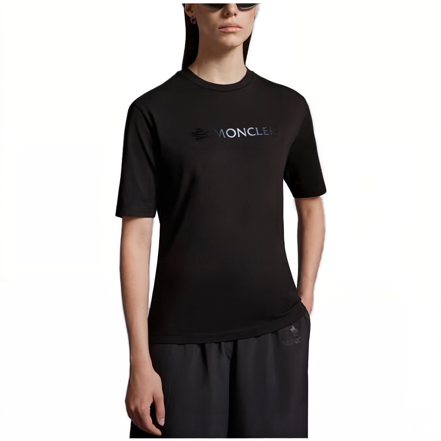 (Women) Moncler  Black Pullover T-Shirt with Solid Color Letter Print. I20938C0000389A17999 圖 4