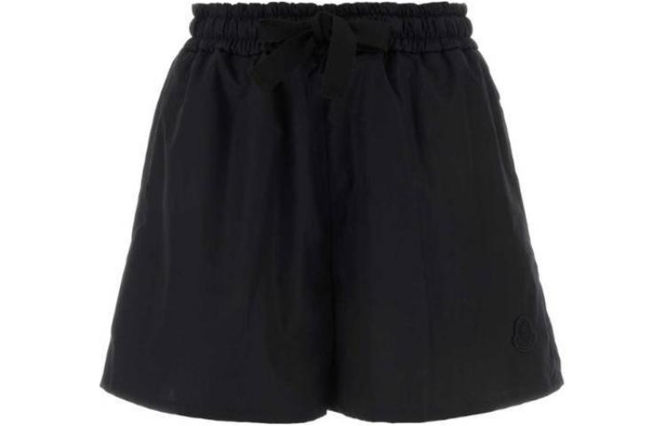 Order (W) モンクレール ブラック リラックスフィット エラスティックウエスト カジュアルショーツ J10932B00010597LQ999