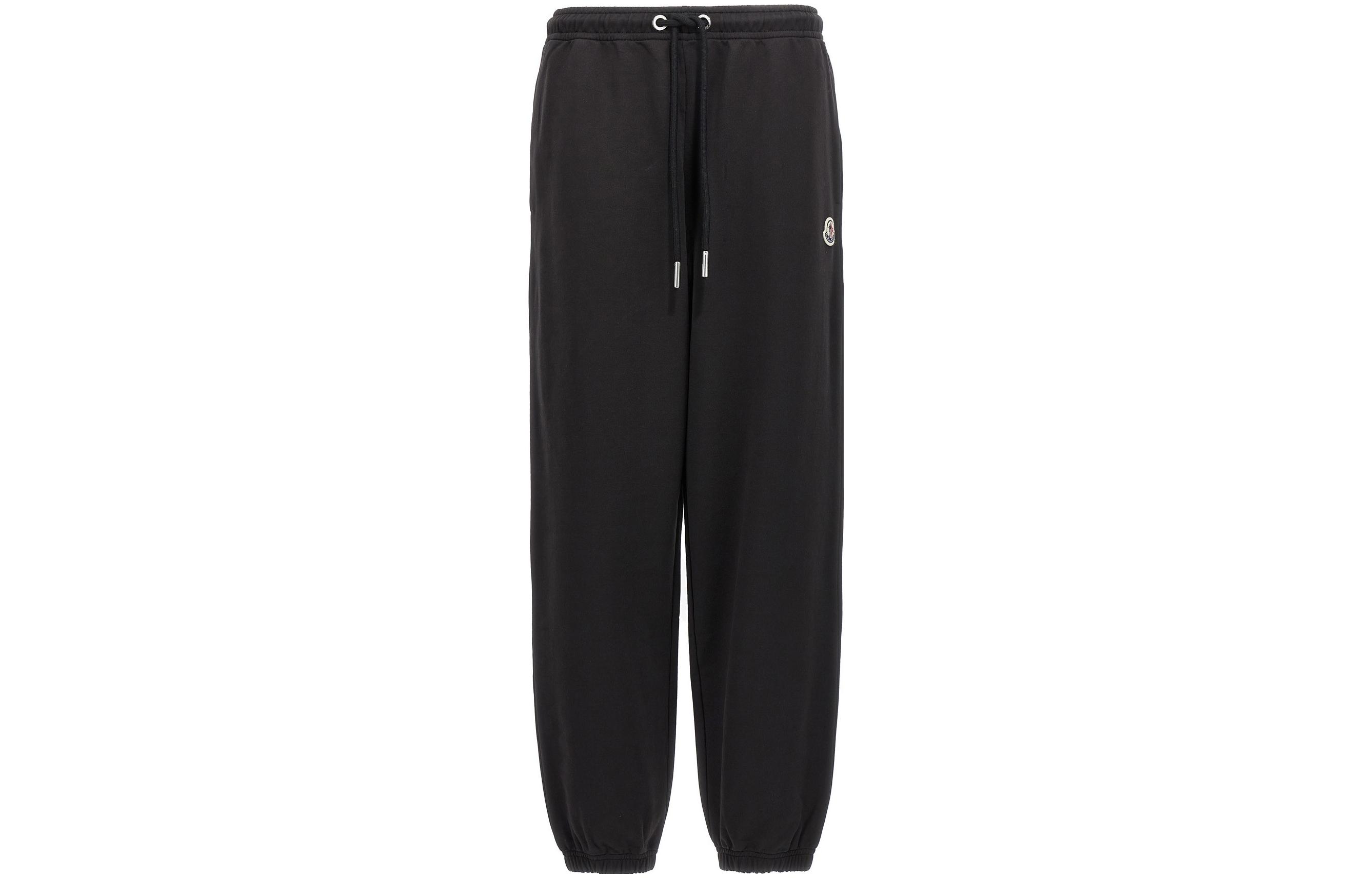 (Women) Moncler  Black Solid Color Elastic Jogger Knit Sweatpants. 8H0001289A1K999