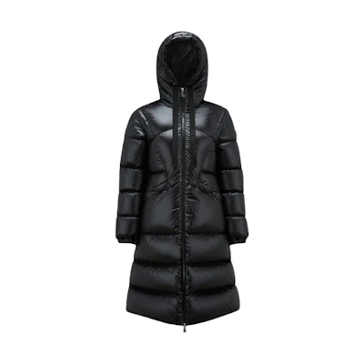 (Women) Moncler Black Solid Color Hooded Down Jacket I20931C000305972C999