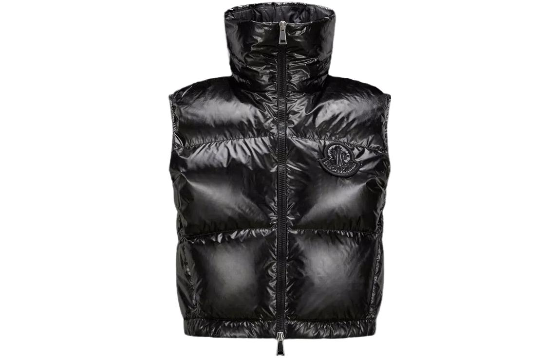 (Women) Moncler  Black Solid Color Stand Collar Zip Sleeveless Vest Jacket I20931A00057596WH999