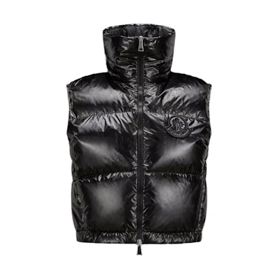 (Women) Moncler Black Solid Color Stand Collar Zip Sleeveless Vest Jacket I20931A00057596WH999