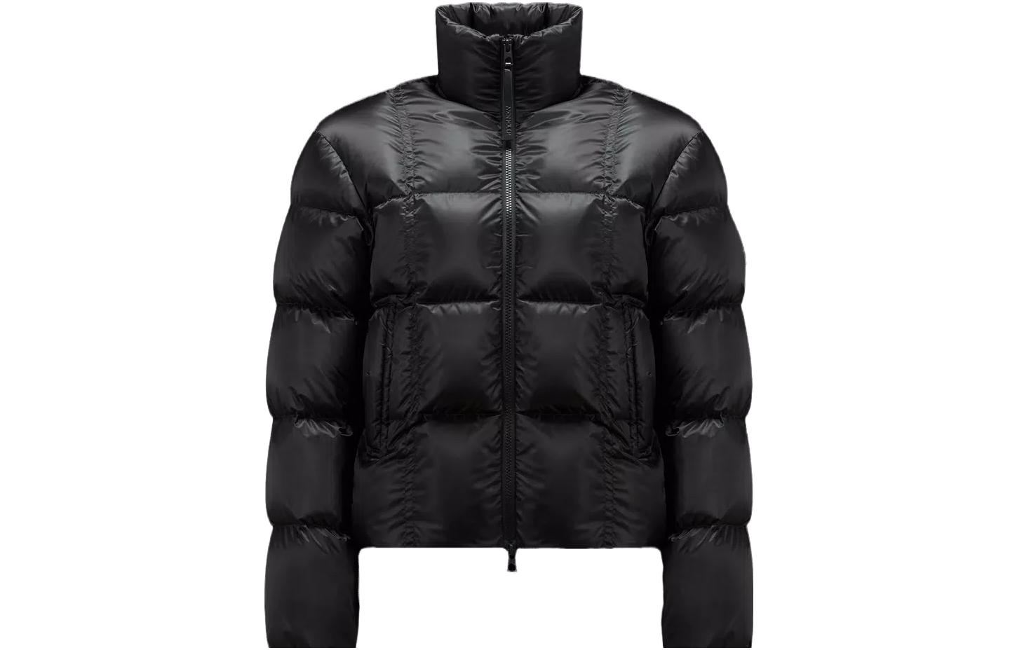 (Women) Moncler  Black Solid Color Zip-Up Down Jacket with Stand Collar. I20931A0020853868999