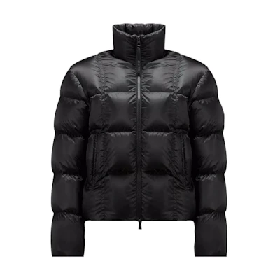 (Women) Moncler Black Solid Color Zip-Up Down Jacket with Stand Collar. I20931A0020853868999