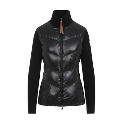 (Women) Moncler Black Solid Color Zipped Long Sleeve Down Jacket J20939B00041M1241999