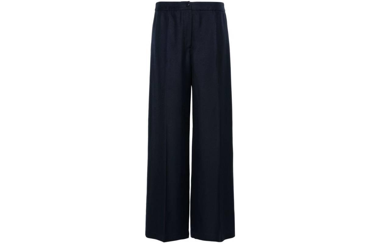 Order (W) 몽클레르 블랙 스트레이트 핏 미드 라이즈 캐주얼 롱 팬츠. J10932A00009597DR