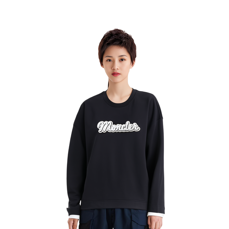 Lookbook (W) Moncler黑色卫衣纯色字母印花设计。 I20938G00020899U5999