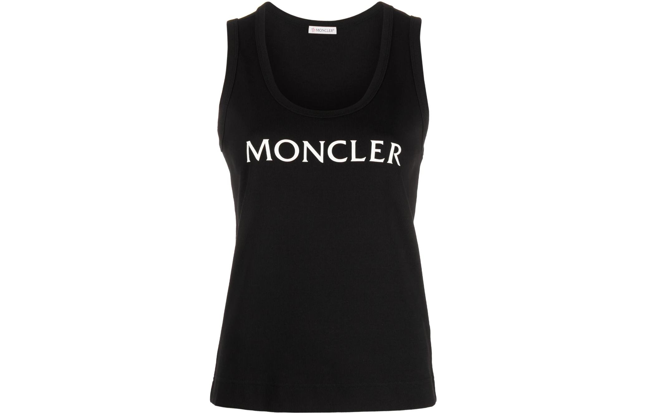 Order (W) Moncler 黑色无袖标志印花背心. I10938P0000189A0D999