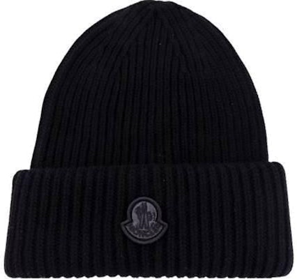 (Women) Moncler Black Wool Knit Beanie - Solid Color Warm Hat 3B00001M1241999 Order (Women) Moncler Black Wool Knit Beanie - Solid Color Warm Hat 3B00001M1241999