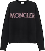 (Women) Moncler Black Wool Knit Sweater with Letter Logo. I20939C00003M3307P95 (Women) Moncler Black Wool Knit Sweater with Letter Logo. I20939C00003M3307P95