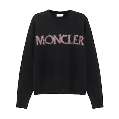 (Women) Moncler Black Wool Knit Sweater with Letter Logo. I20939C00003M3307P95