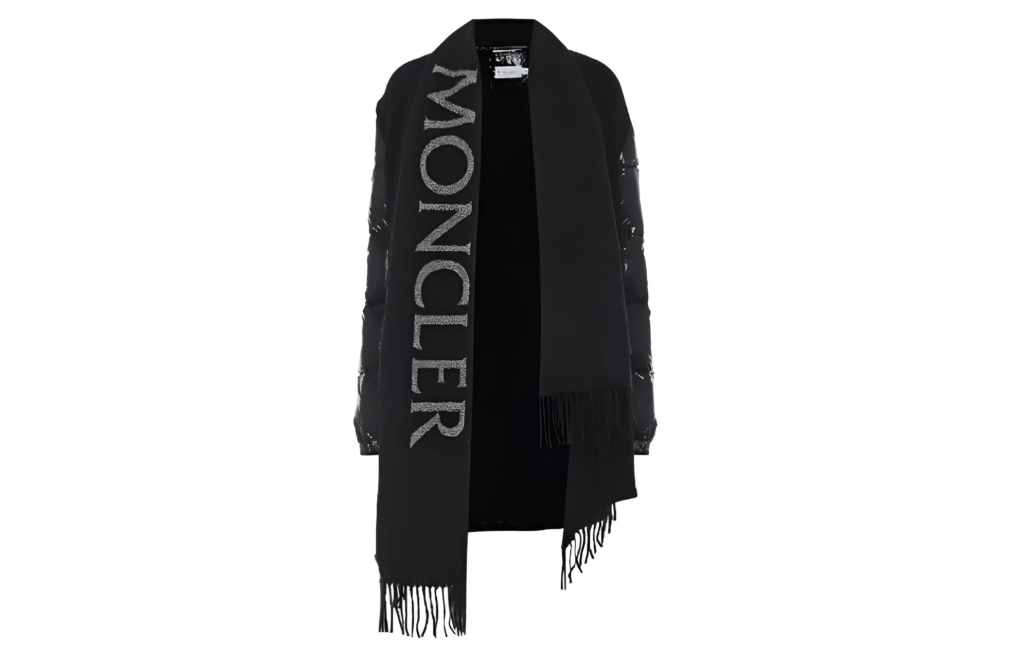 (Women) Moncler  Black Wool Shawl - Comfortable & Warm. 0082680-A0048-999