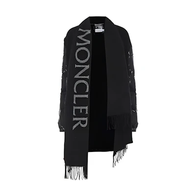 (Women) Moncler Black Wool Shawl - Comfortable & Warm. 0082680-A0048-999