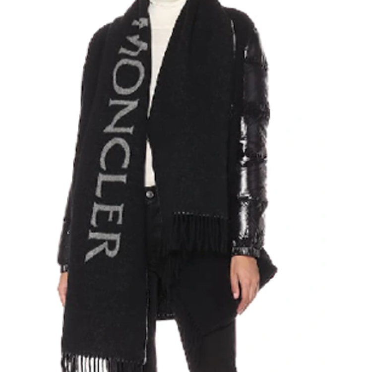 Lookbook (Women) Moncler  Black Wool Shawl - Comfortable & Warm. 0082680-A0048-999