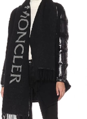 (Women) Moncler Black Wool Shawl - Comfortable & Warm. 0082680-A0048-999 Lookbook (Women) Moncler Black Wool Shawl - Comfortable & Warm. 0082680-A0048-999