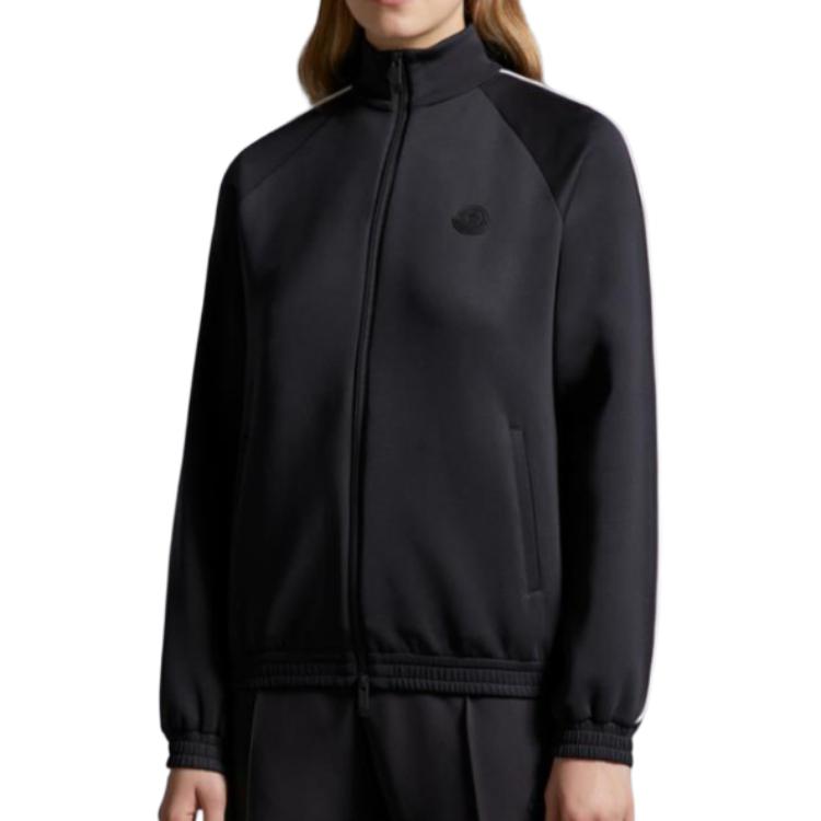 (Women) Moncler  Black Zip-Up Logo Jacket with Stand Collar Long Sleeves J10938G0000489A8K999 圖 3