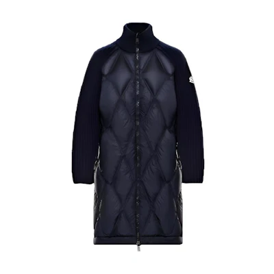(Women) Moncler Blue Down Jacket with Logo Patch and Zipper Design. 9B51800A9108742