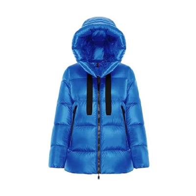 (Women) Moncler Blue Hooded Zip-Up Down Jacket D2093463734953052734