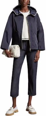 (W) 몽클레어 블루 루즈핏 로고 후드 재킷. J10931A0006054A1K742 Lookbook (W) 몽클레어 블루 루즈핏 로고 후드 재킷. J10931A0006054A1K742