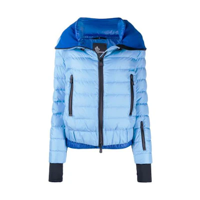 (Women) Moncler Blue Stand Collar Long Sleeve Down Jacket 4535605-5399E-723