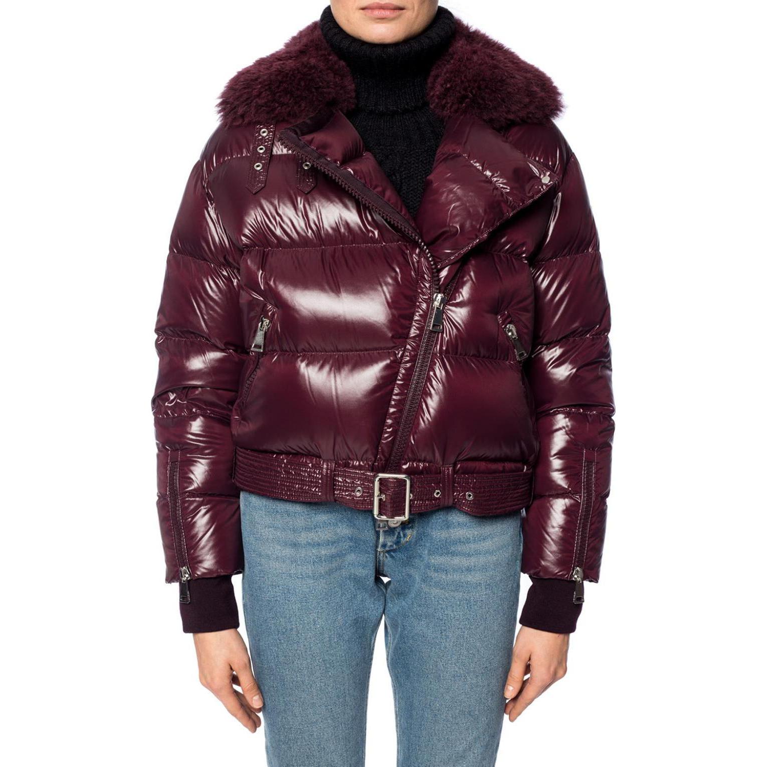 (Women) Moncler  Burgundy Fur Collar Zipper Puffer Jacket. D2093463951568950458 圖 3