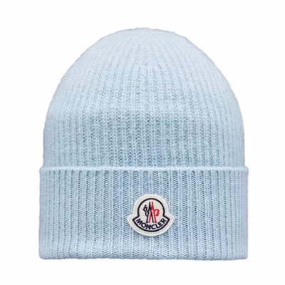 (Women) Moncler Cashmere Knit Beanie with Logo Design. H20933B00054M1900709