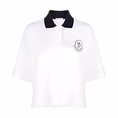 (Women) Moncler Colorblock Logo Embroidered Rugby Polo Shirt. I10938A0000589A0X033