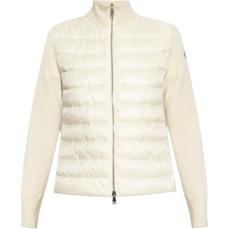 (Women) Moncler  Cream High-Neck Padded Jacket with Logo Print and Zip. J20939B00014M1131030 圖 2
