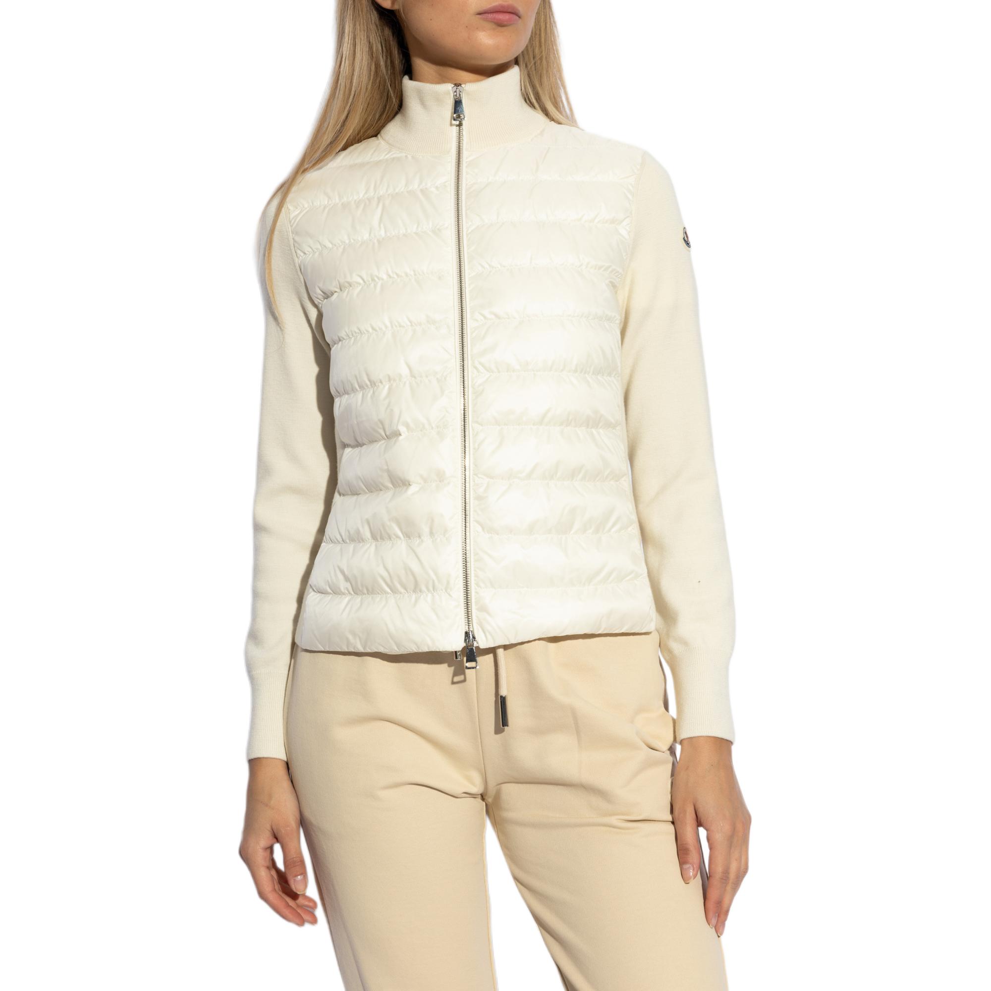 (Women) Moncler  Cream High-Neck Padded Jacket with Logo Print and Zip. J20939B00014M1131030 圖 4