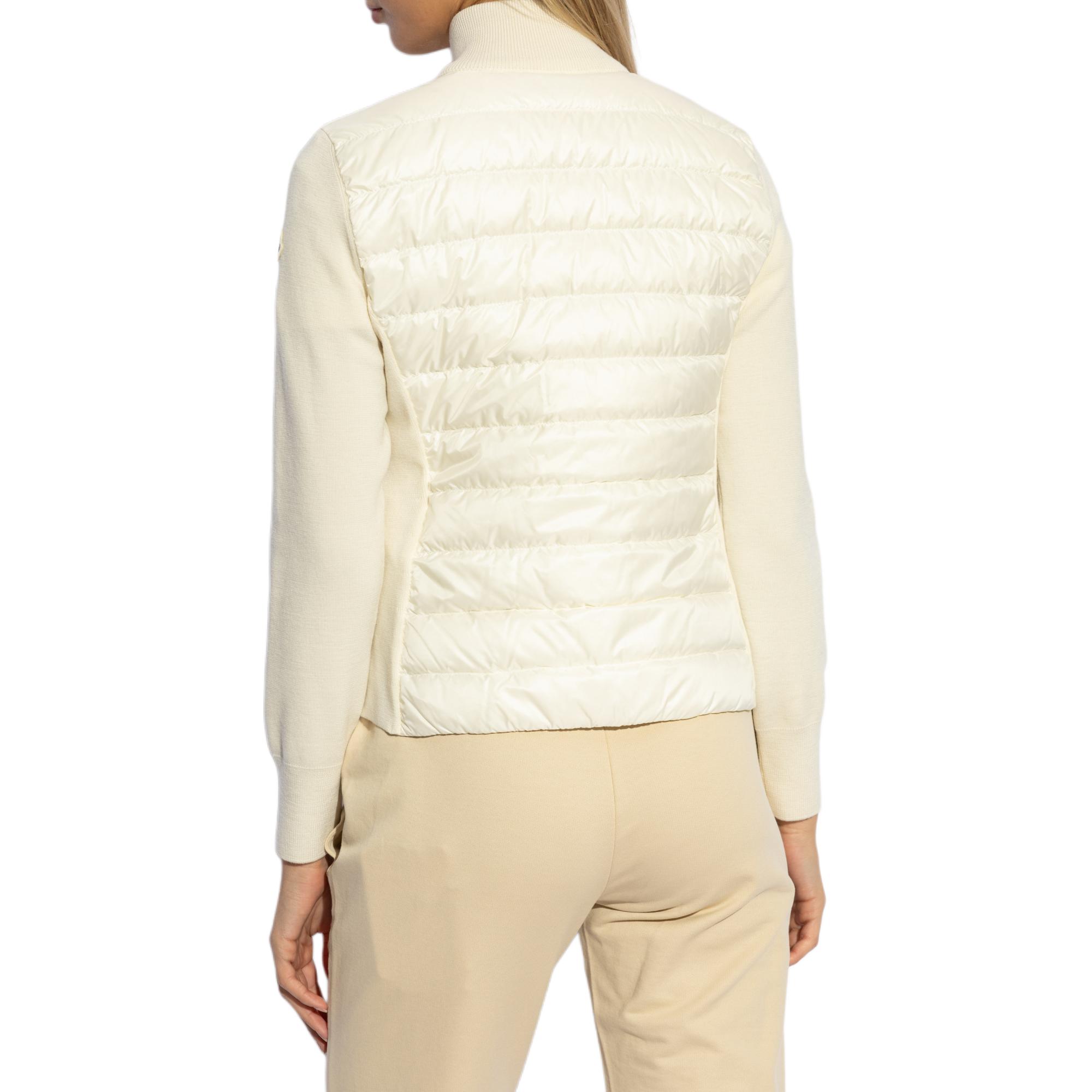 (Women) Moncler  Cream High-Neck Padded Jacket with Logo Print and Zip. J20939B00014M1131030 圖 5