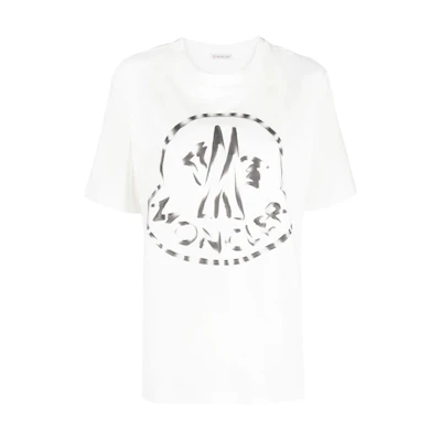 (Women) Moncler Crewneck Casual Short Sleeve T-Shirt White SS23 Collection I10938C00018899WS033