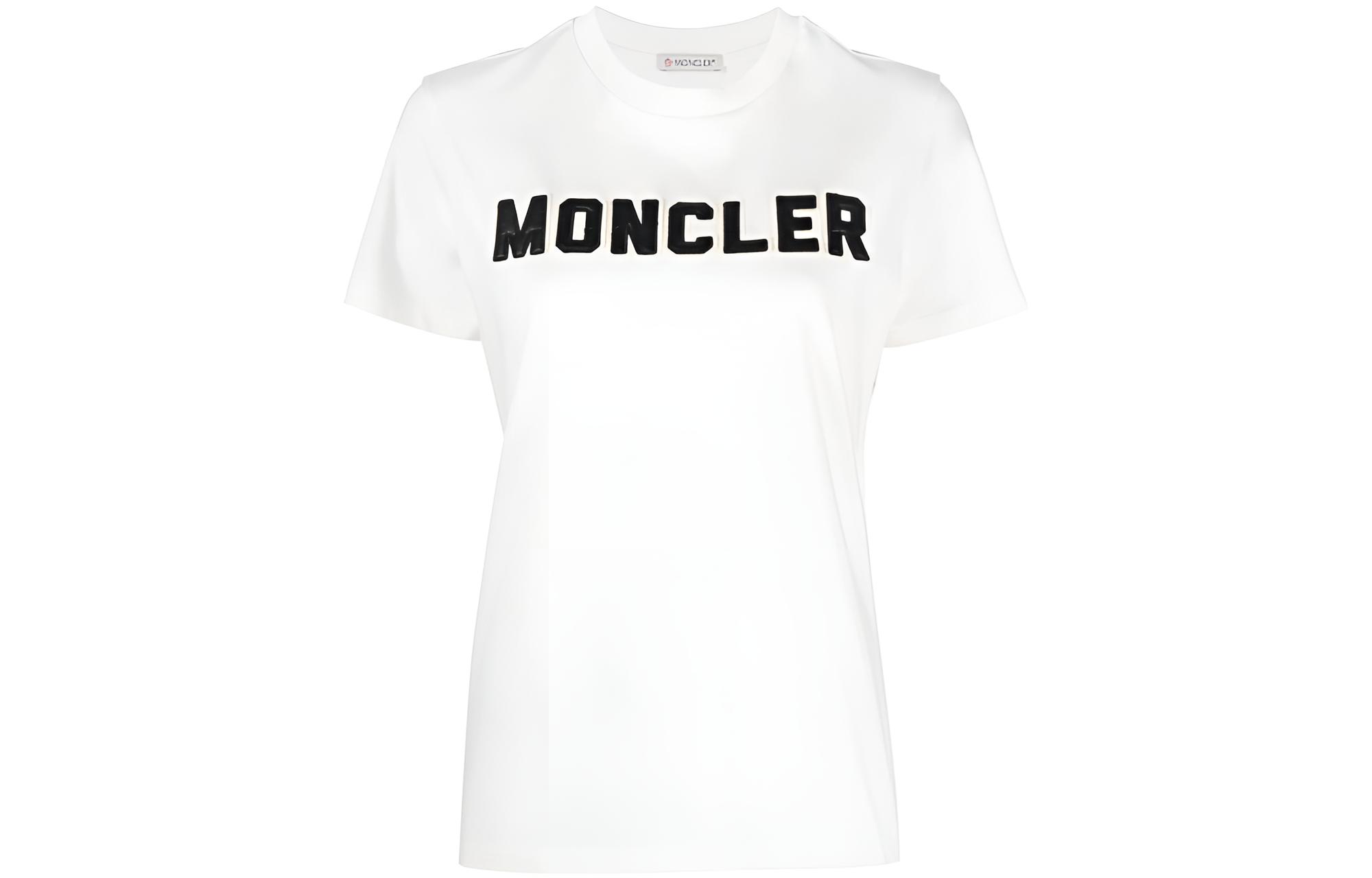 (Women) Moncler  Crewneck Short Sleeve T-Shirt with Letter Logo Print. I10938C00008829HP033