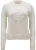 (Women) Moncler Embroidered Logo Cashmere Wool Sweater - White Pullover Jumper. J10939C00002M1127002 (Women) Moncler Embroidered Logo Cashmere Wool Sweater - White Pullover Jumper. J10939C00002M1127002