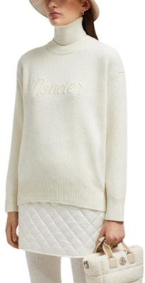 (W) モンクレール 刺繍ウール&カシミア クルーネック ジャンパー - ホワイト J20939C00007M4281035 Purchase (W) モンクレール 刺繍ウール&カシミア クルーネック ジャンパー - ホワイト J20939C00007M4281035