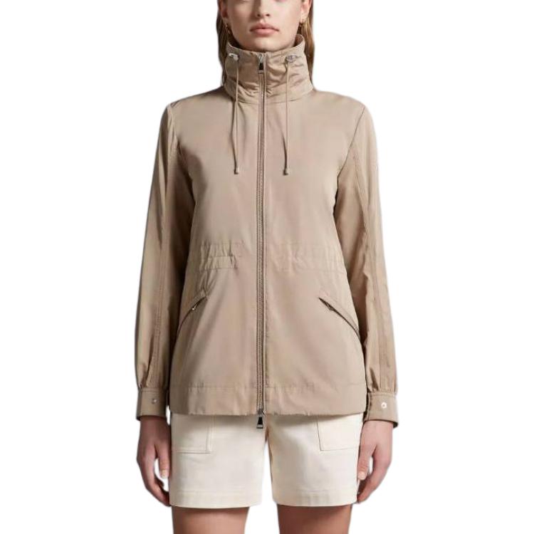 Shop (W) 蒙克勒修身拉链长袖夹克浅棕色 J10931A000875979X202