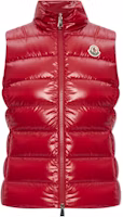 (Women) Moncler Ghany Red Slim-Fit Vest with Logo and Stand Collar. J20931A5250068950438 (Women) Moncler Ghany Red Slim-Fit Vest with Logo and Stand Collar. J20931A5250068950438