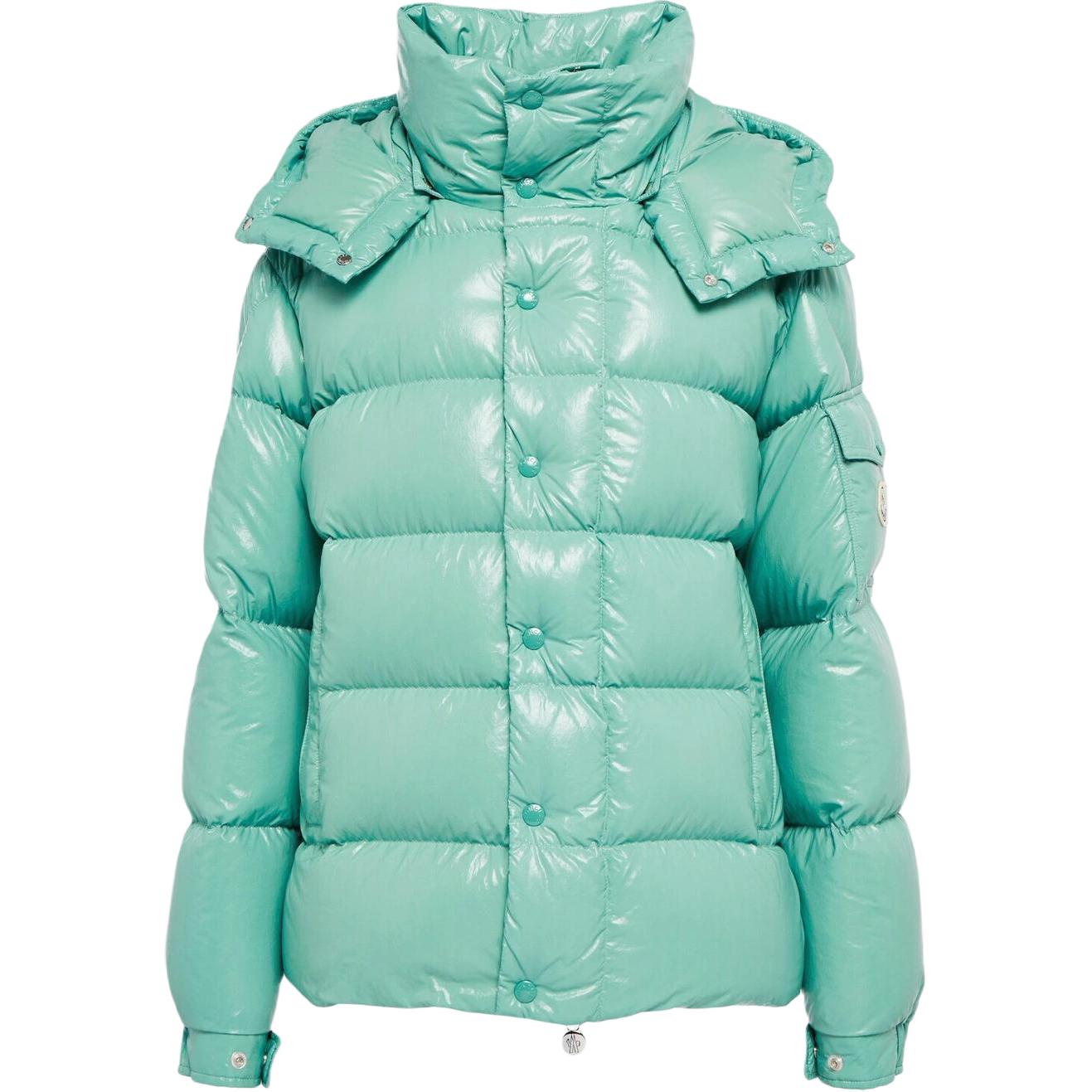 (Women) Moncler  Green Down Jacket with Hood and Zipper. H20931A001535969T813