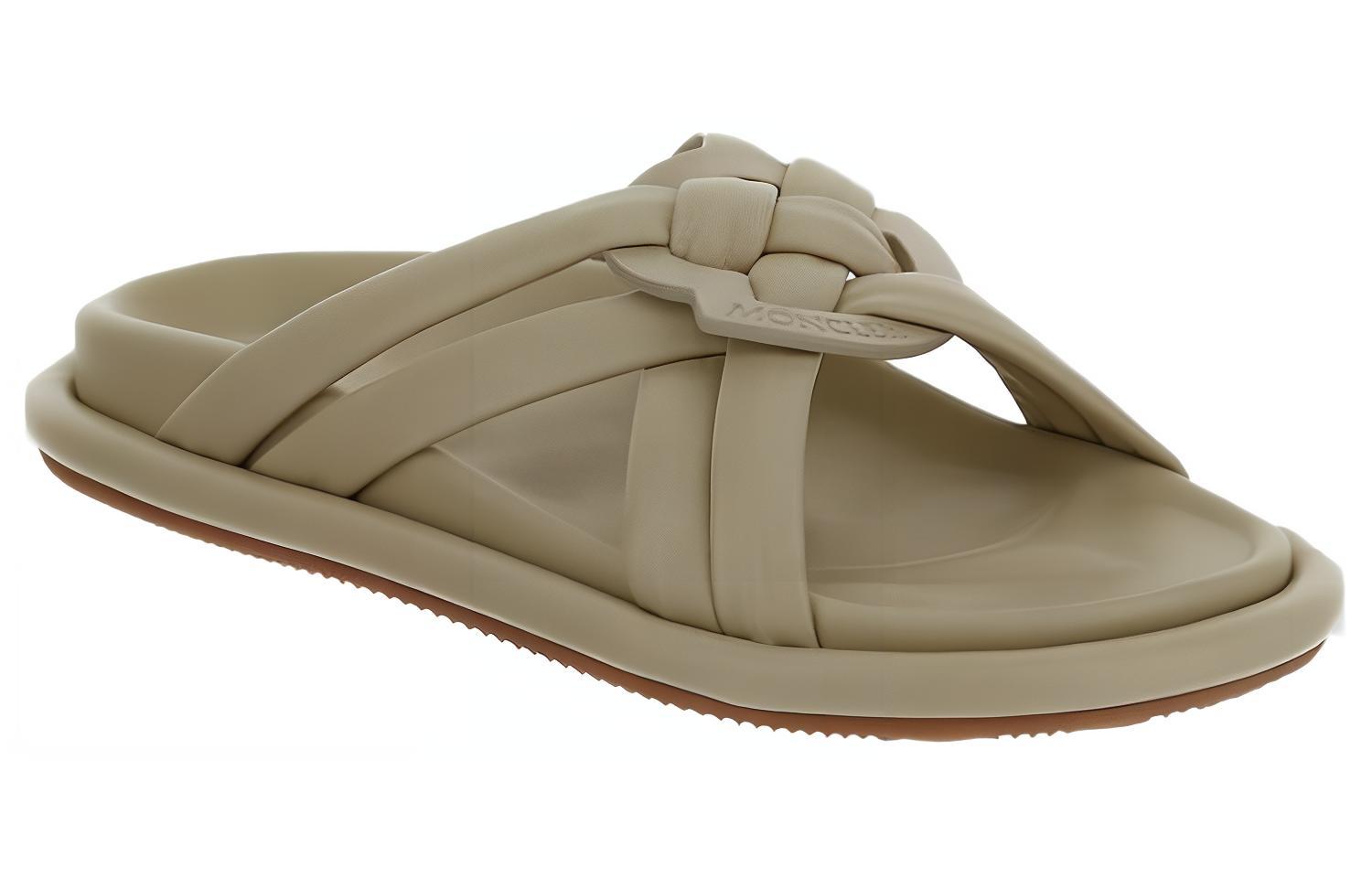 (W) Moncler 'Green Leather Open-Toe Slide' 圖 3