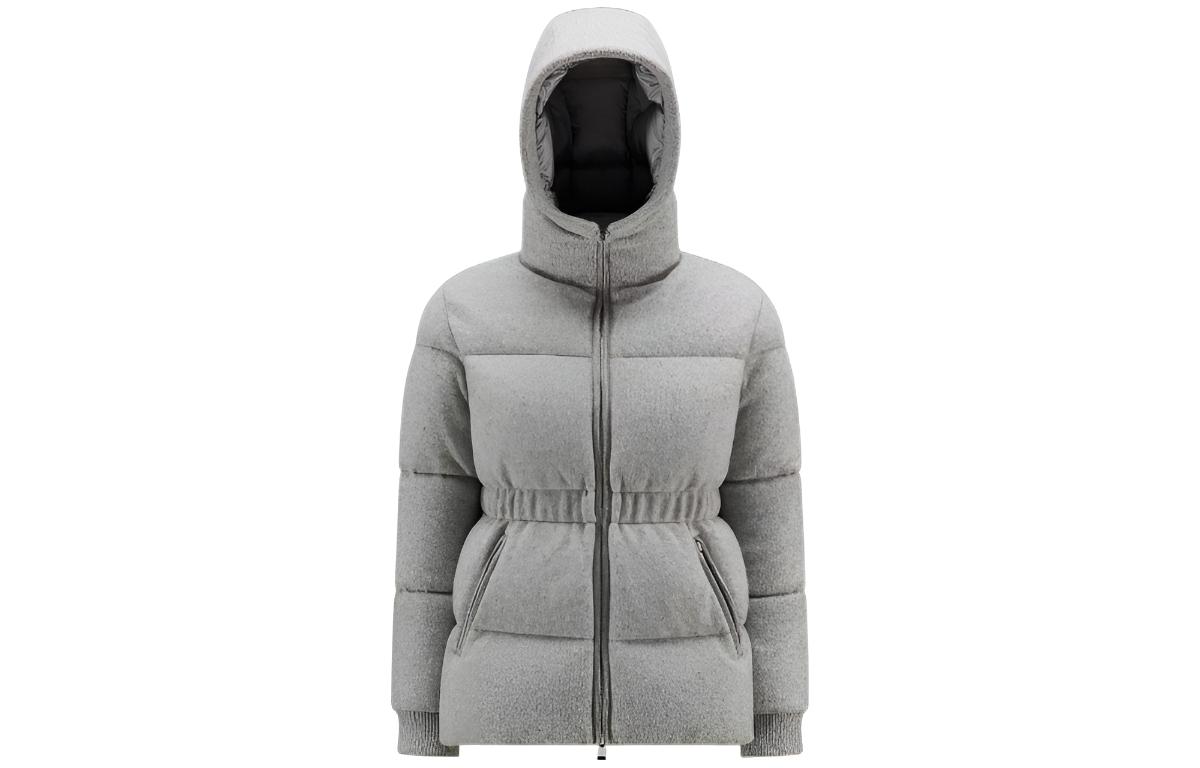 (Women) Moncler  Grey Down Jacket Casual Zip Waist Slim Long-Sleeve Coat. H20931A00069M2137930