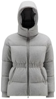 (Women) Moncler Grey Down Jacket Casual Zip Waist Slim Long-Sleeve Coat. H20931A00069M2137930 (Women) Moncler Grey Down Jacket Casual Zip Waist Slim Long-Sleeve Coat. H20931A00069M2137930