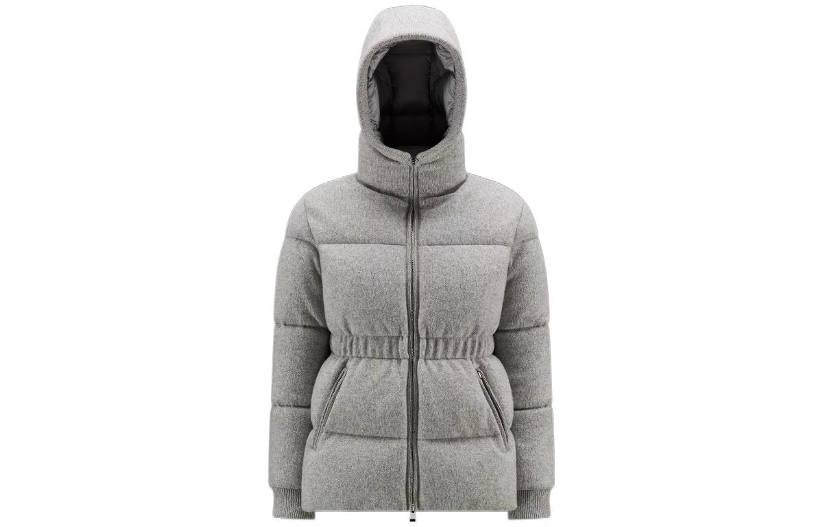 Order (W) Moncler 灰色羽絨外套 休閒修身長袖拉鍊腰圍大衣 H20931A00069M2137930