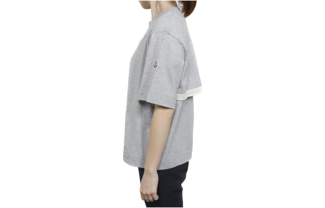 Shop (W) Camiseta Moncler Gris Logo Crewneck Ajuste Holgado. 8C00035829HP984