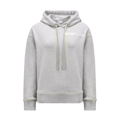 (Women) Moncler Grey Logo Loose Fit Hoodie Pullover Sweatshirt. J10938G0001989AHQ982