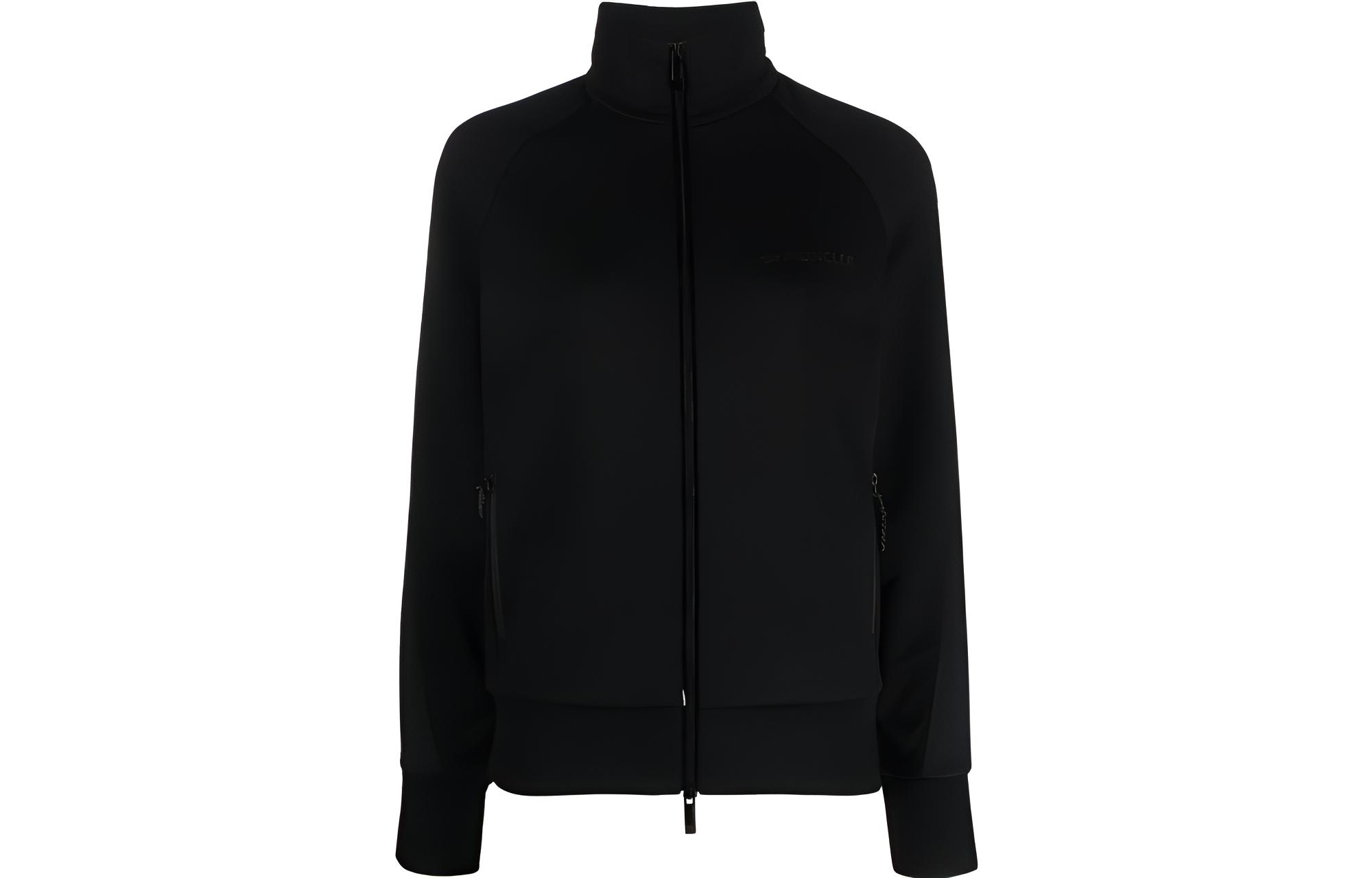 (Women) Moncler  High-Neck Black Jacket with Solid Logo Embroidery. I20938G00012809KR