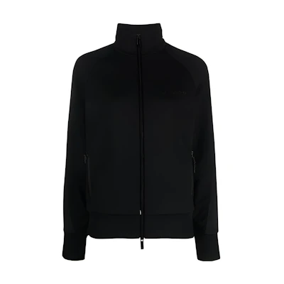 (Women) Moncler High-Neck Black Jacket with Solid Logo Embroidery. I20938G00012809KR