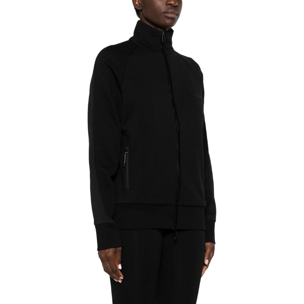 Purchase (Women) Moncler  High-Neck Black Jacket with Solid Logo Embroidery. I20938G00012809KR