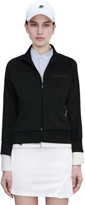 (Women) Moncler High-Neck Black Jacket with Solid Logo Embroidery. I20938G00012809KR 1