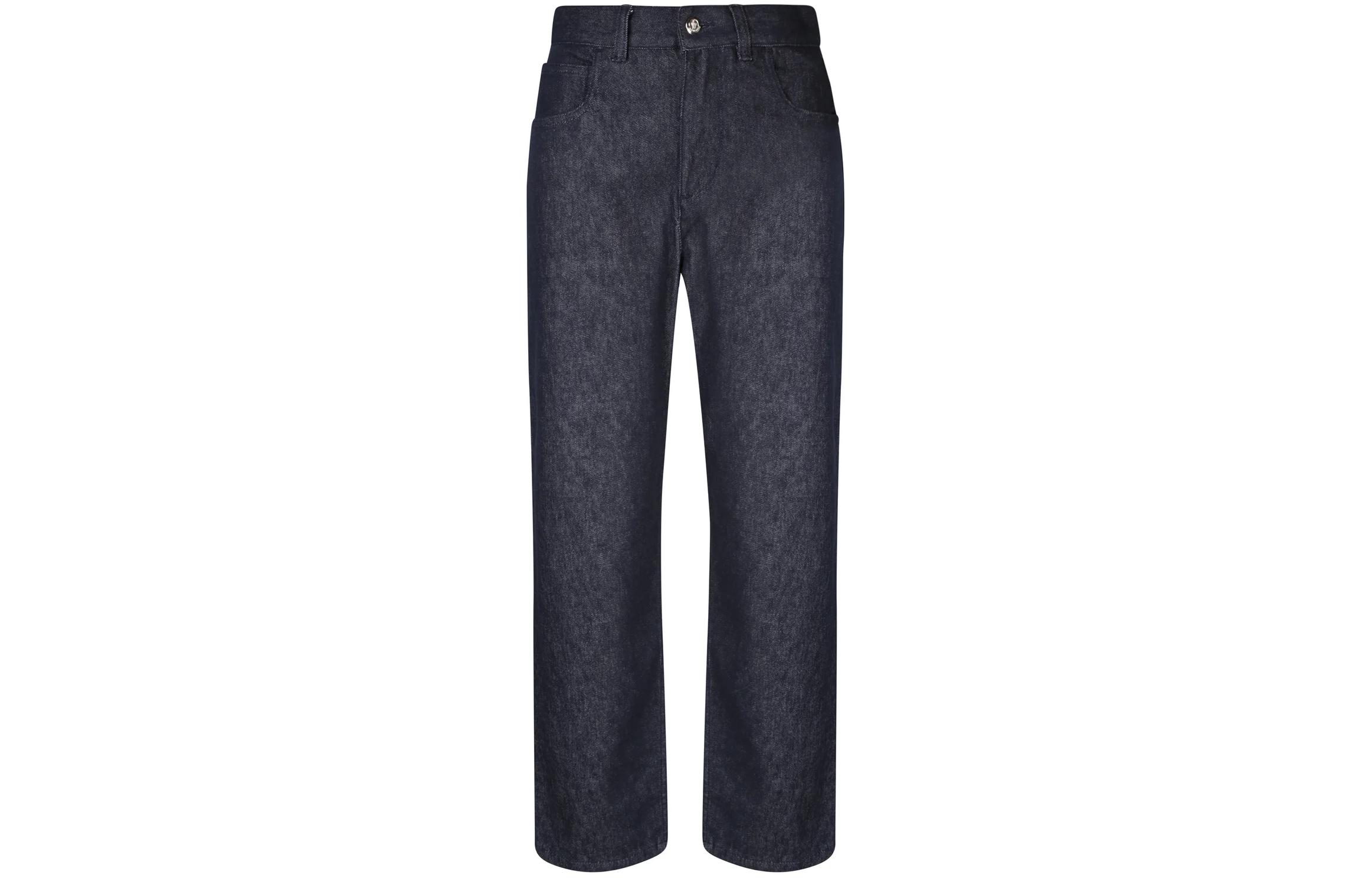 (Women) Moncler  Indigo High Waist Stretch Denim Straight-Leg Jeans. 2A00014597BH778