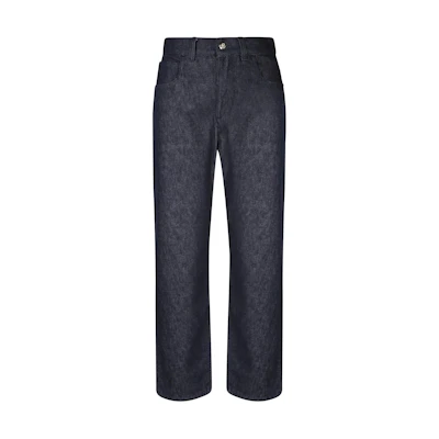 (Women) Moncler Indigo High Waist Stretch Denim Straight-Leg Jeans. 2A00014597BH778